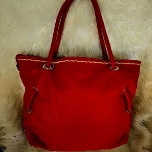 ROBERT PIETRI Large Red Leather Shoulder Bag/ Satchel/Purse Made In Spain
